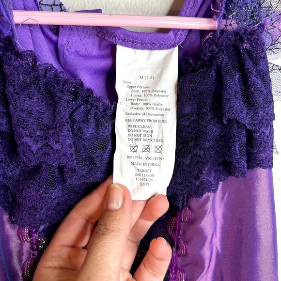 Halloween Costume Dress Up Witch Purple Black Size M (7-8) Girls - Picture 4 of 6